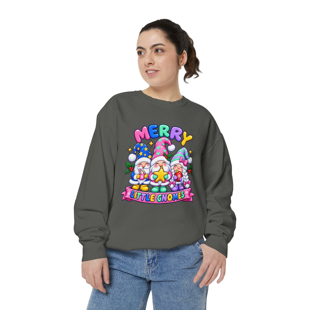 Merry Little Gnomes Sweatshirt Cute Christmas Holiday Crewneck