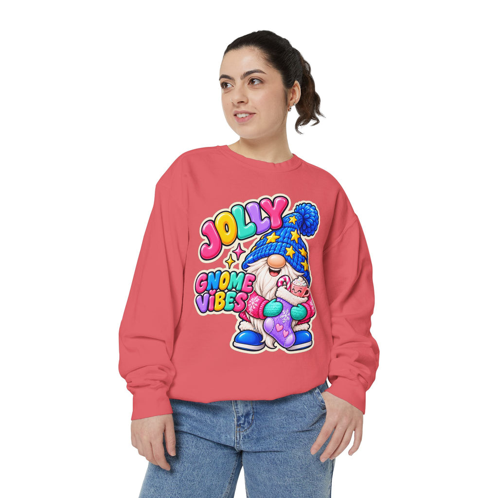 Jolly Gnome Vibes Christmas Sweatshirt