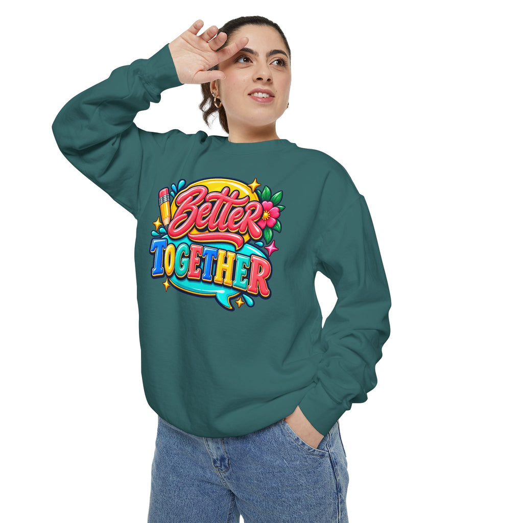 Better Together Sweatshirt Colorful Retro Graphic Crewneck