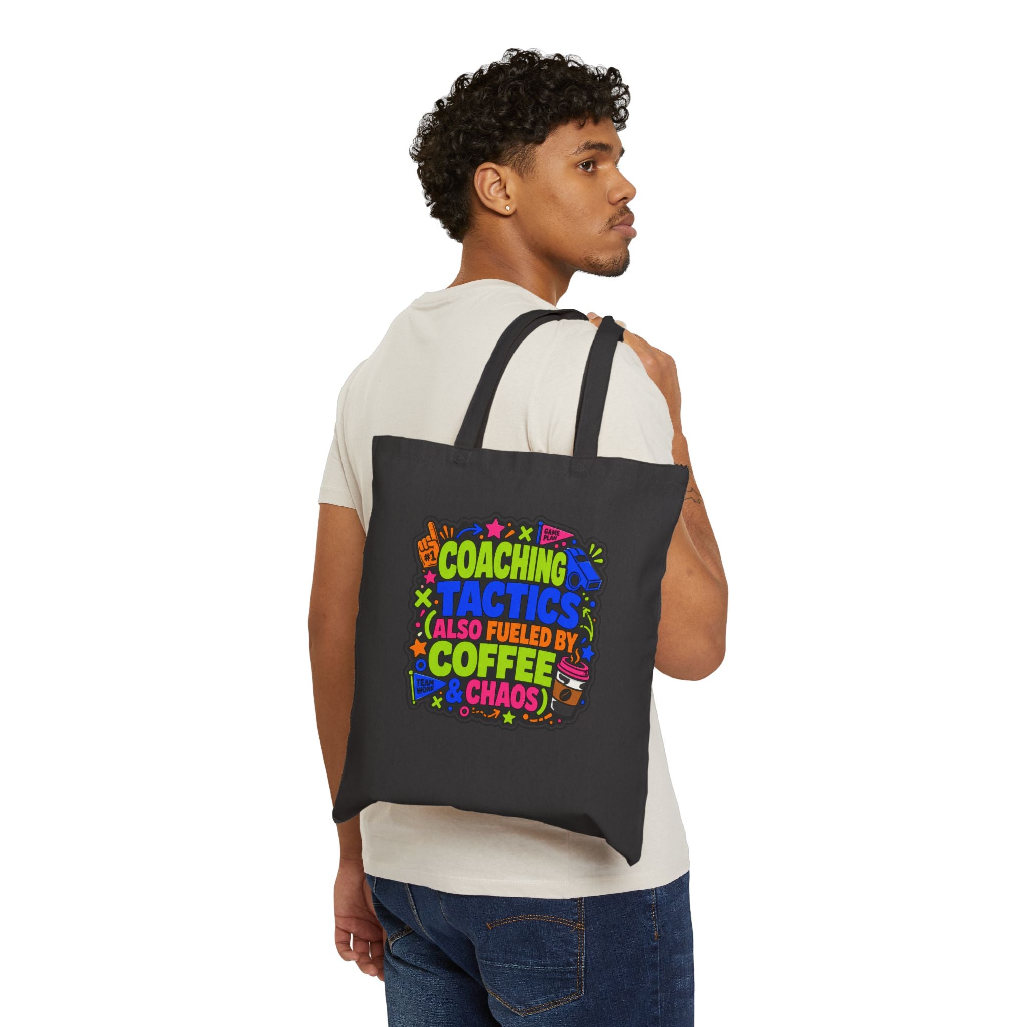 Coaching Tactics Fueled by Coffee and Chaos - Canvas Tote