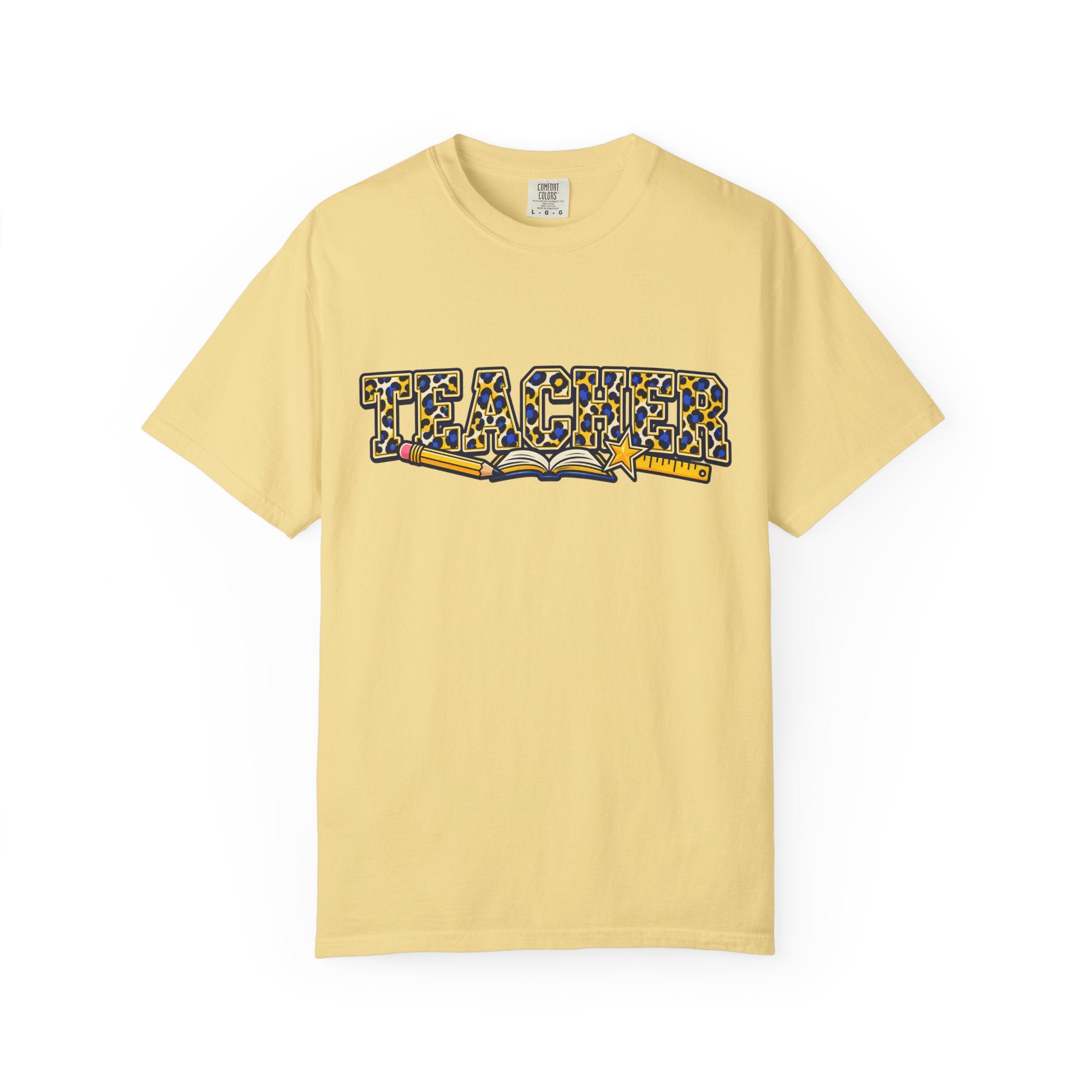 Leopard Print Teacher Comfort Colors® Heavyweight Tee 🍎✏️
