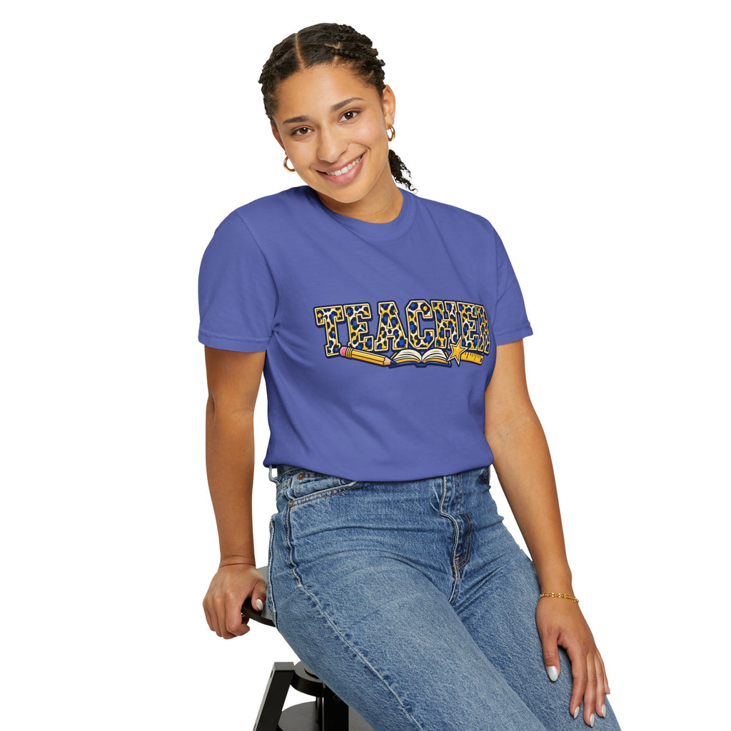 Leopard Print Teacher Comfort Colors® Heavyweight Tee 🍎✏️