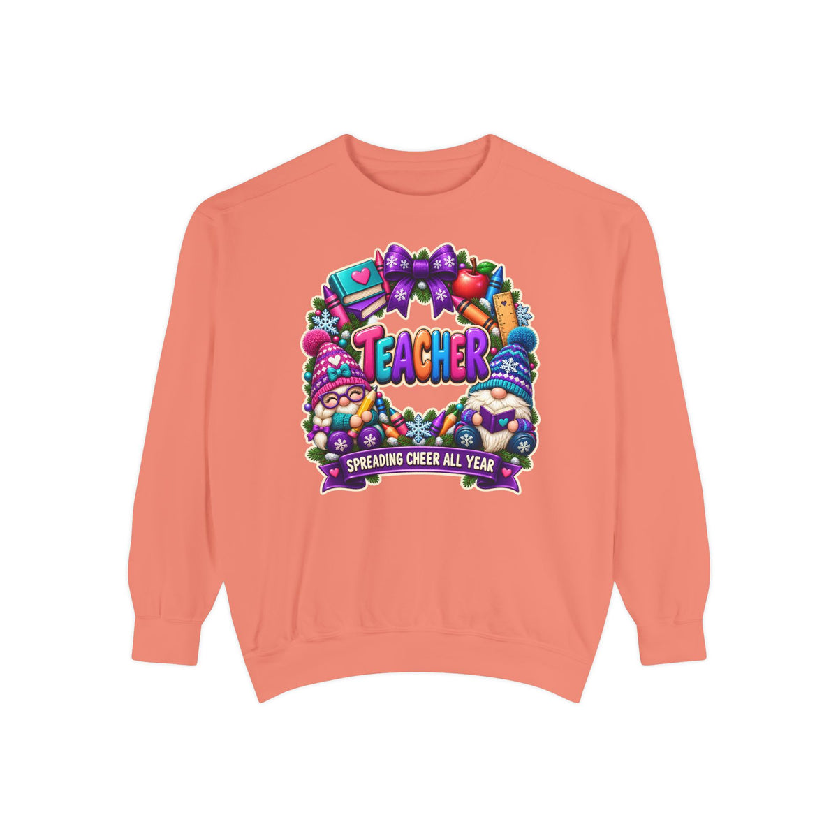 Teacher Spreading Gnomes Cheer All Year Christmas Sweatshirt