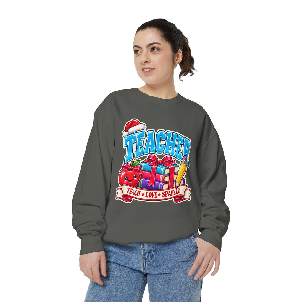 Teach • Love • Sparkle Christmas Teacher Sweatshirt