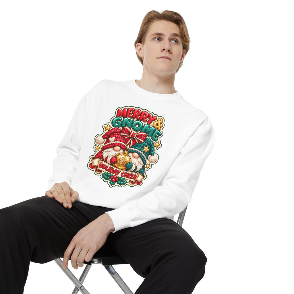 Merry and Gnome Holiday Cheer Sweatshirt — Cute Christmas Design