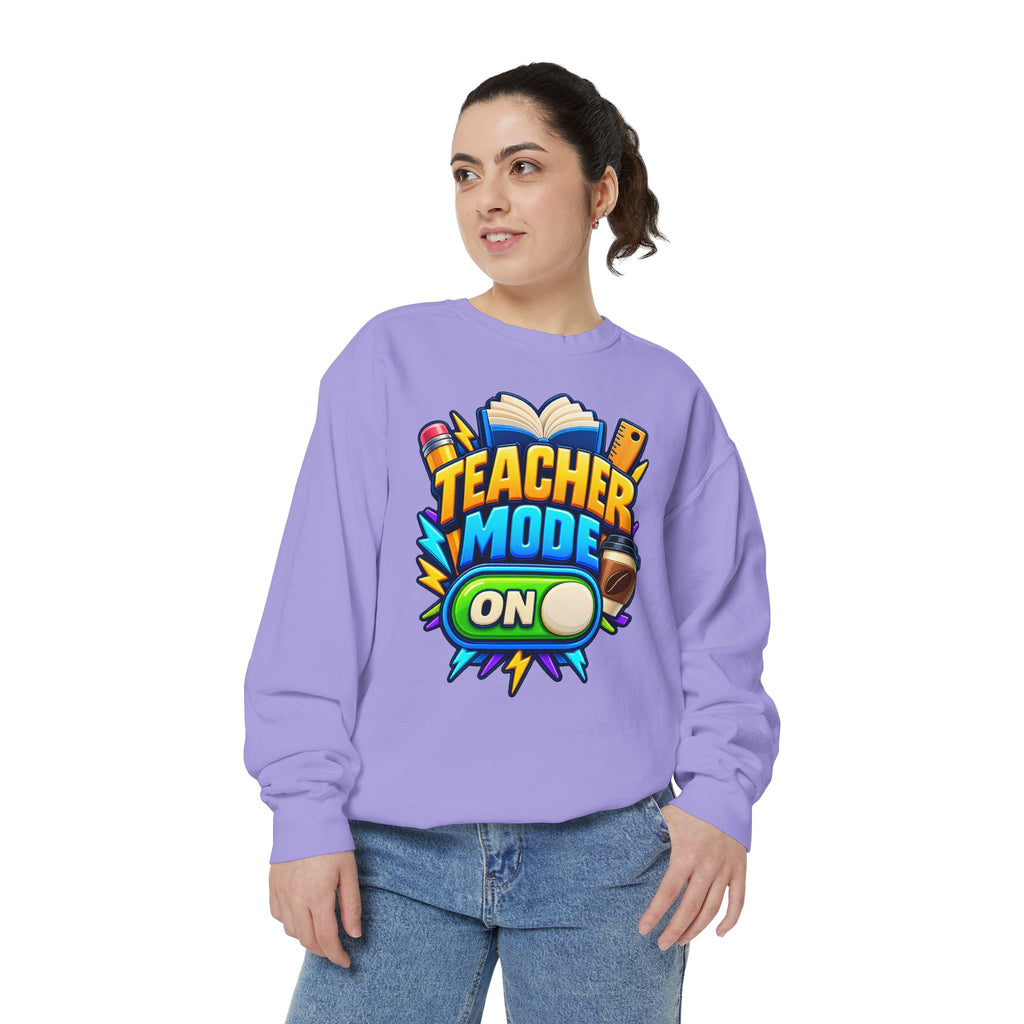 Teacher Mode On Sweatshirt 📚☕ | Funny Teacher Crewneck
