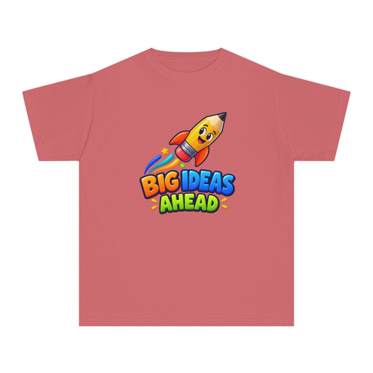 🚀 Big Ideas Ahead Rocket Pencil Kids Tee