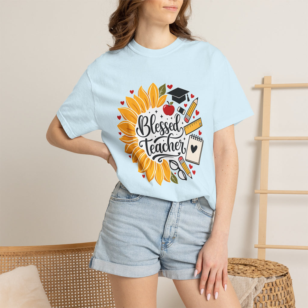 Blessed Teacher Heavyweight Tee 🌻📚✏️