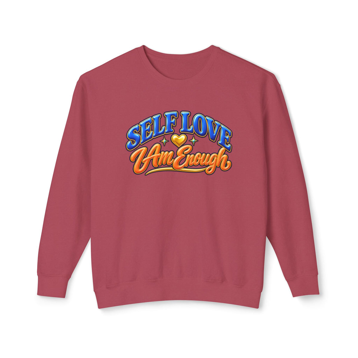 Self Love "I Am Enough" Crewneck Sweatshirt — Retro Positive Message Pullover
