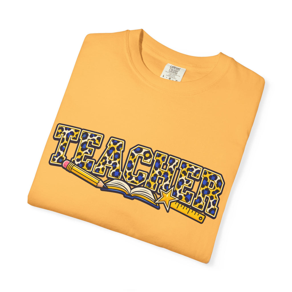 Leopard Print Teacher Comfort Colors® Heavyweight Tee 🍎✏️