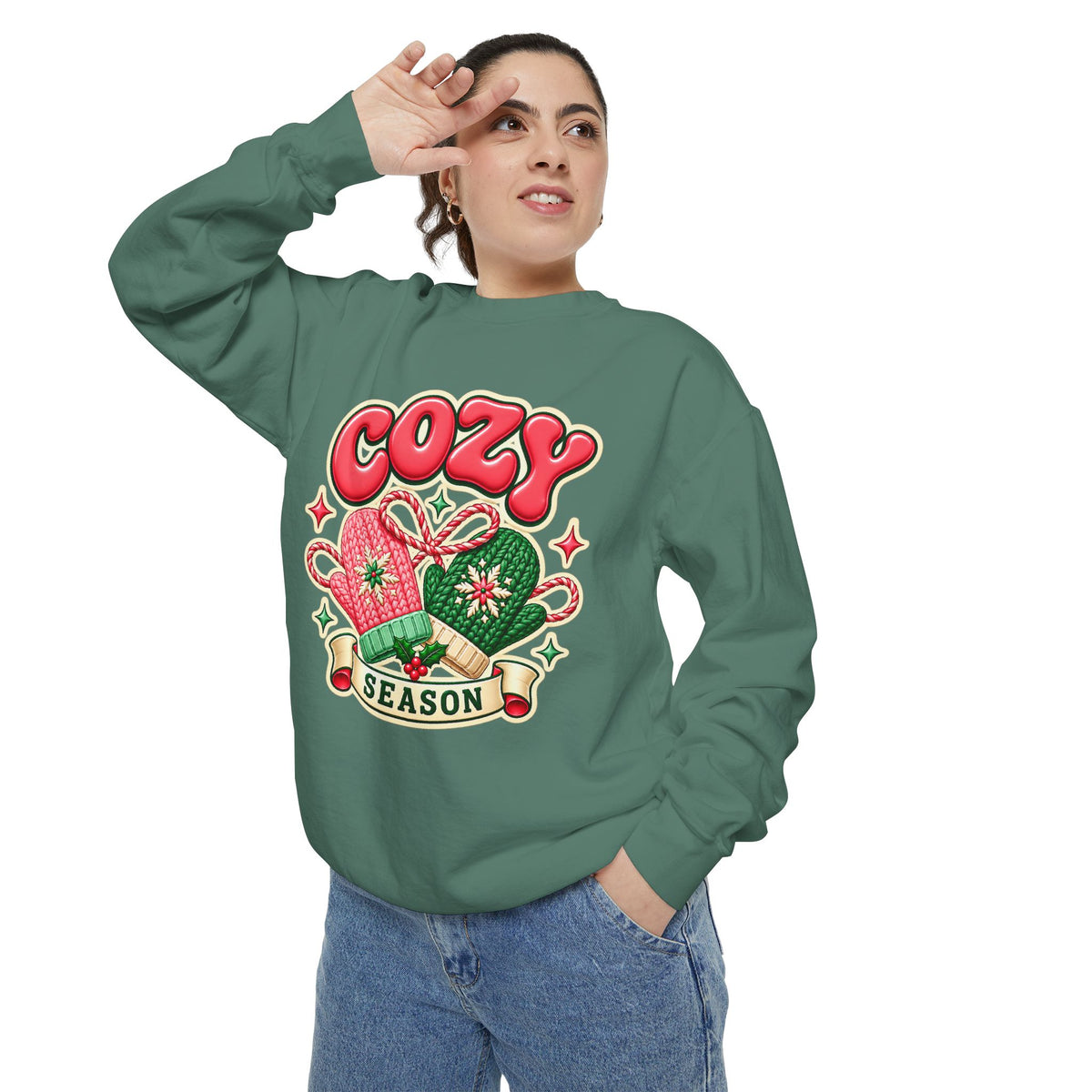 Cozy Season Christmas Sweatshirt 🧤🎄☕️