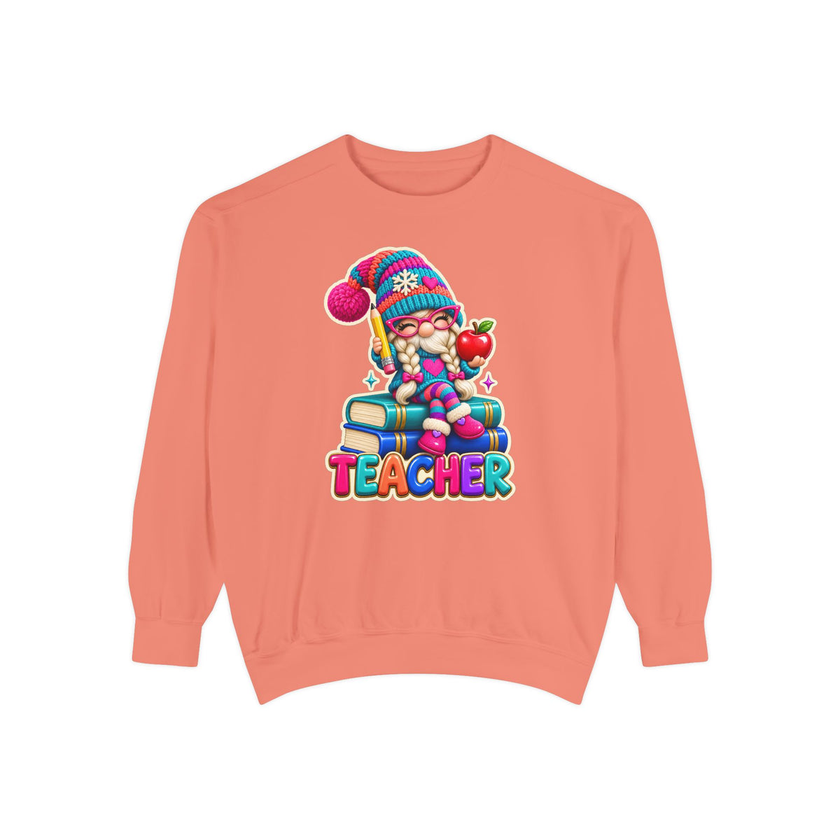 Teacher Gnome Book Lover Holiday Sweatshirt