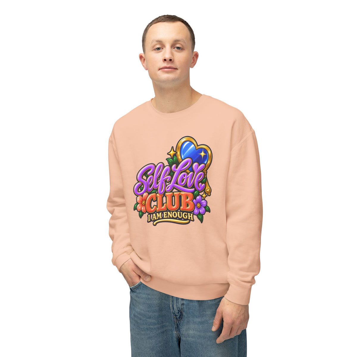 Self Love Club Sweatshirt — "I Am Enough" Graphic Crewneck 💙✨