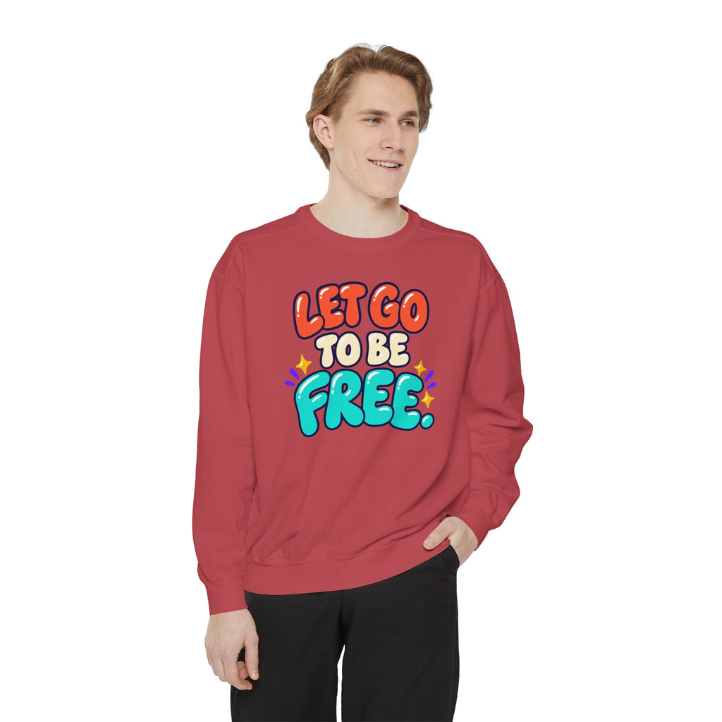 Let Go to Be Free Relaxed-Fit Sweatshirt — Lavender & Gray
