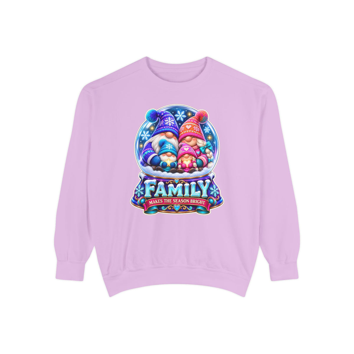 Family Gnome Christmas Sweatshirt "Family Makes the Season Bright"