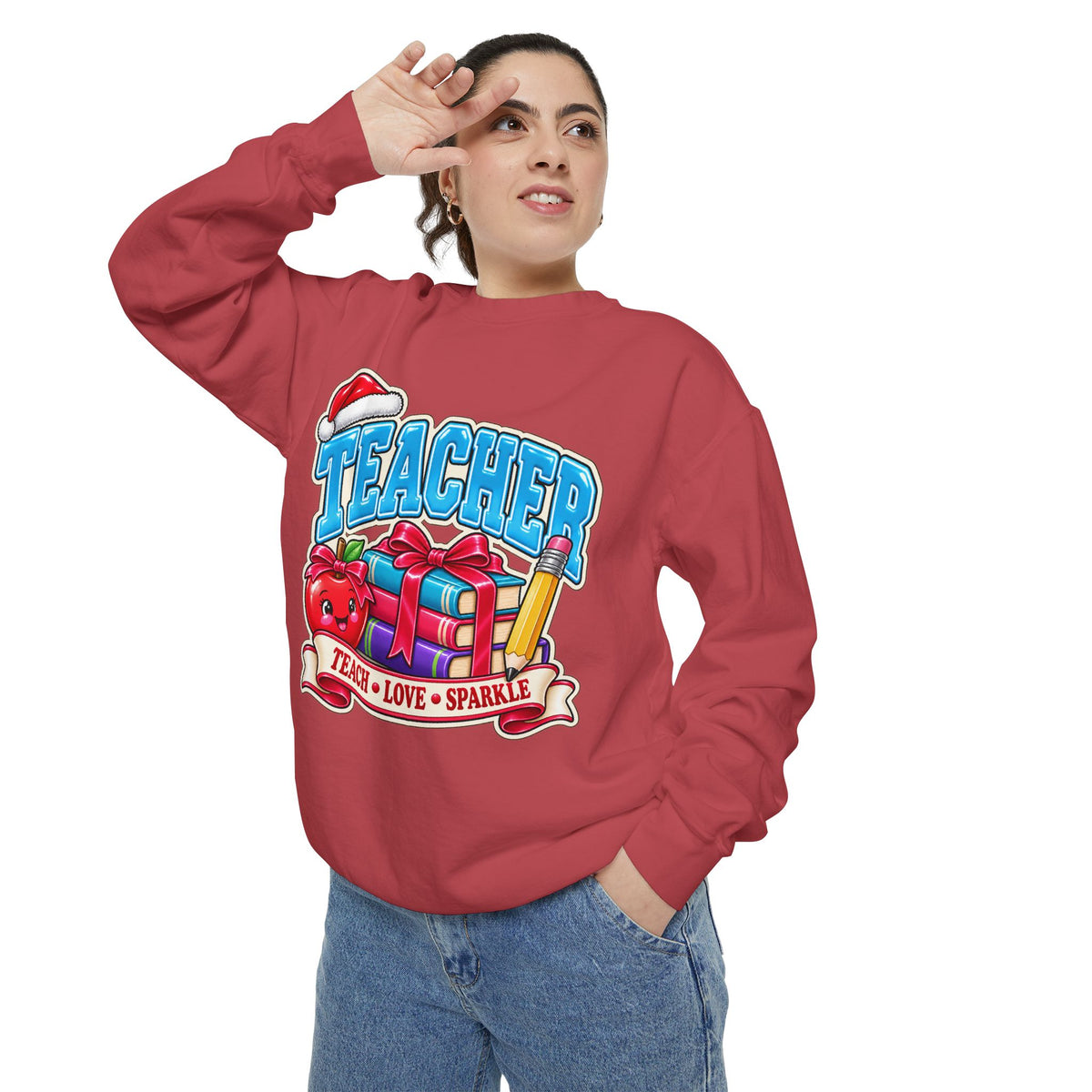 Teach • Love • Sparkle Christmas Teacher Sweatshirt