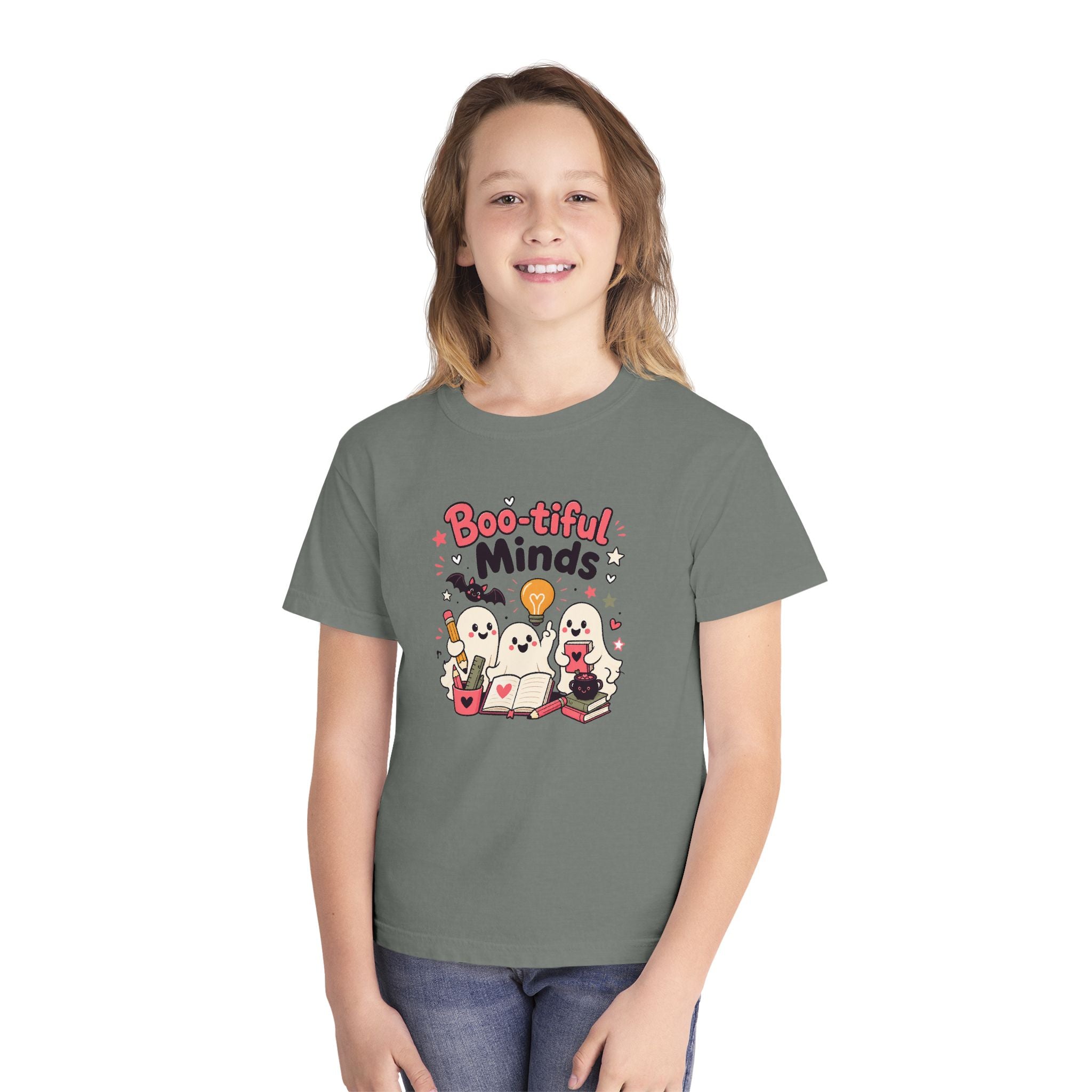 Boo-tiful Minds Youth Halloween Learning Tee 👻💡