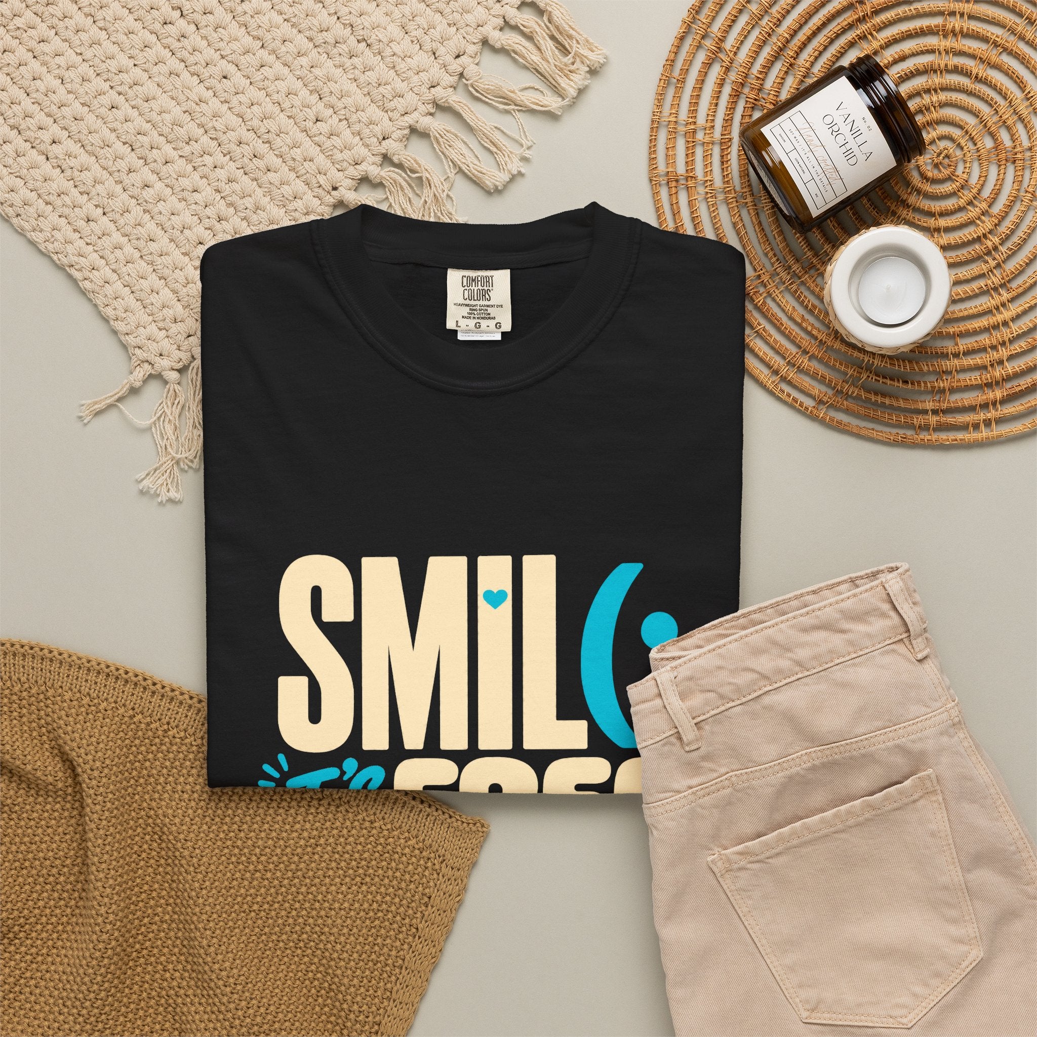 SMIL(: It’s Free Garment-Dyed Graphic Tee