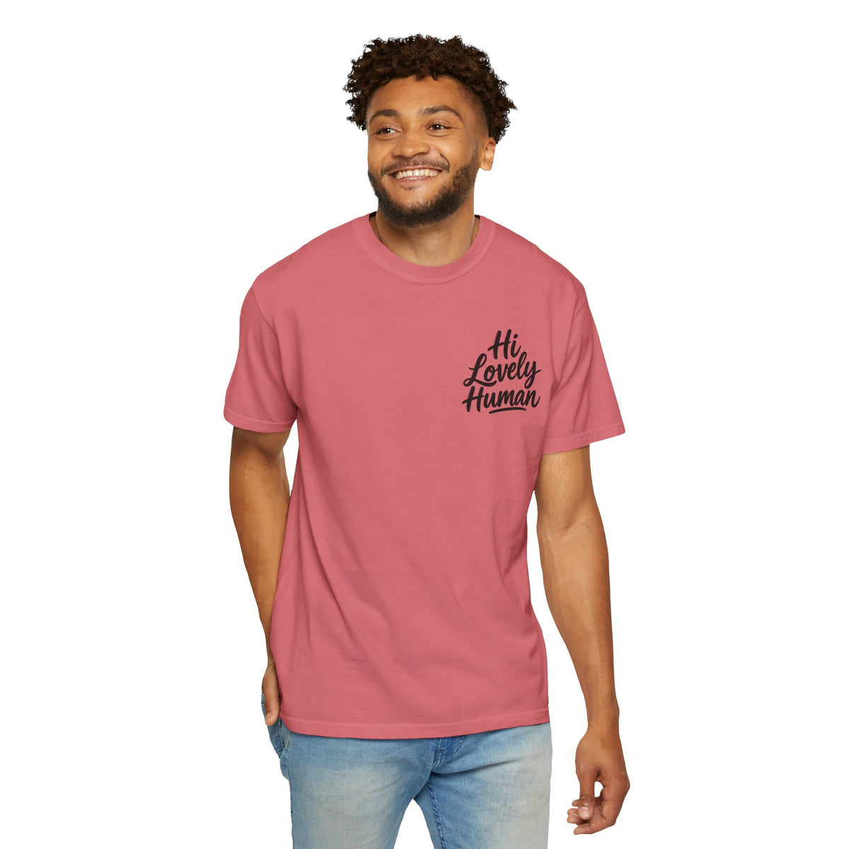Hi Lovely Human T-Shirt – Positive Message Front & Back Adult Tee