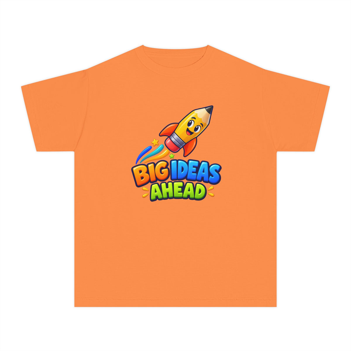 🚀 Big Ideas Ahead Rocket Pencil Kids Tee
