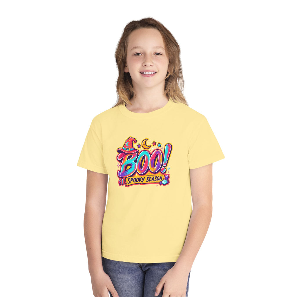 🎃 BOO! Spooky Season Youth Retro Tee ✨