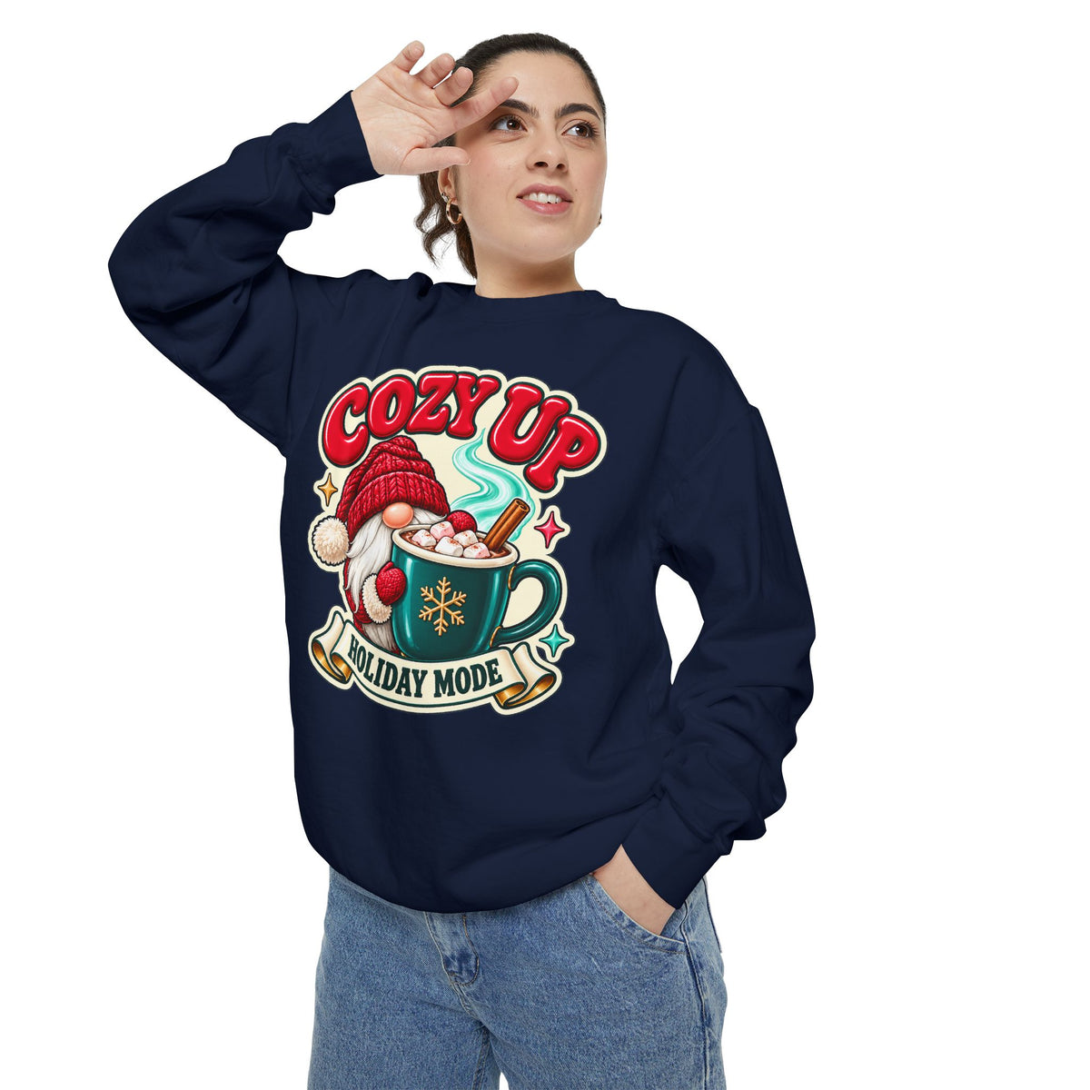 Cozy Up Christmas Mode Gnome Cocoa Sweatshirt