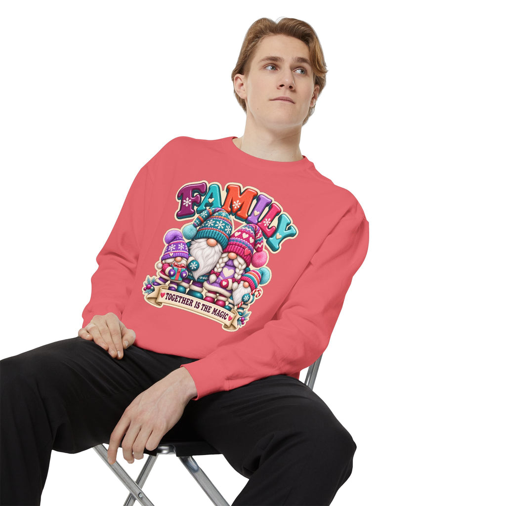 Family Gnomes "Together Is The Magic" Cozy Christmas Sweatshirt