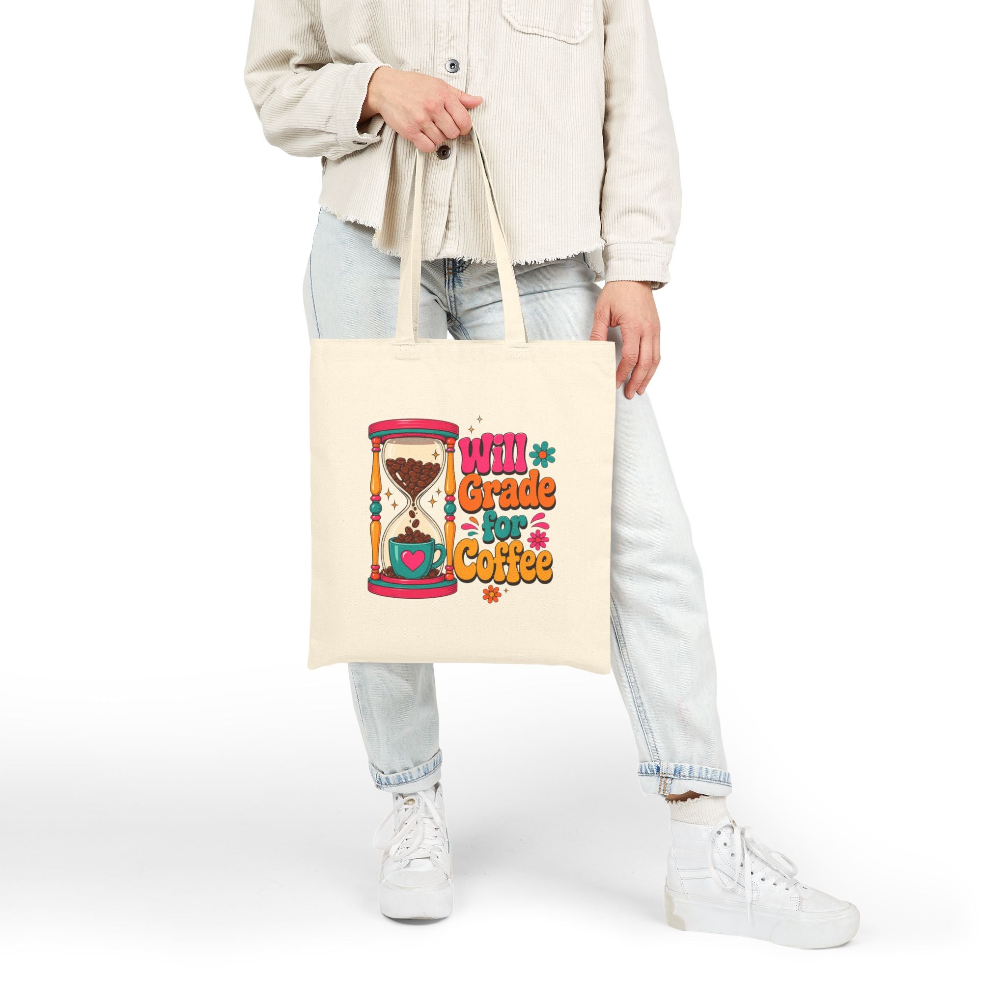 Will Grade for Coffee Retro - Canvas Tote Bag
