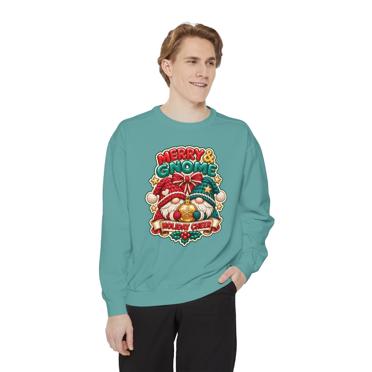 Merry and Gnome Holiday Cheer Sweatshirt — Cute Christmas Design