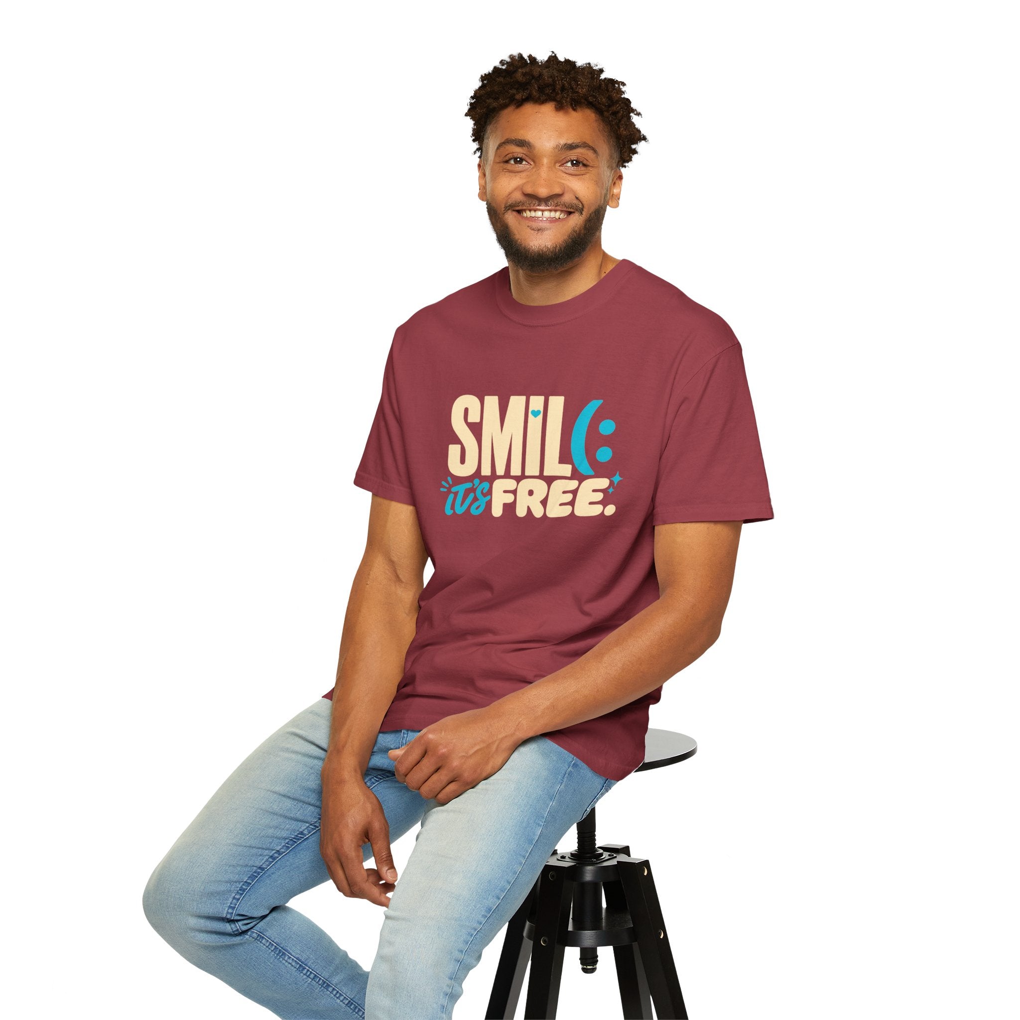SMIL(: It’s Free Garment-Dyed Graphic Tee