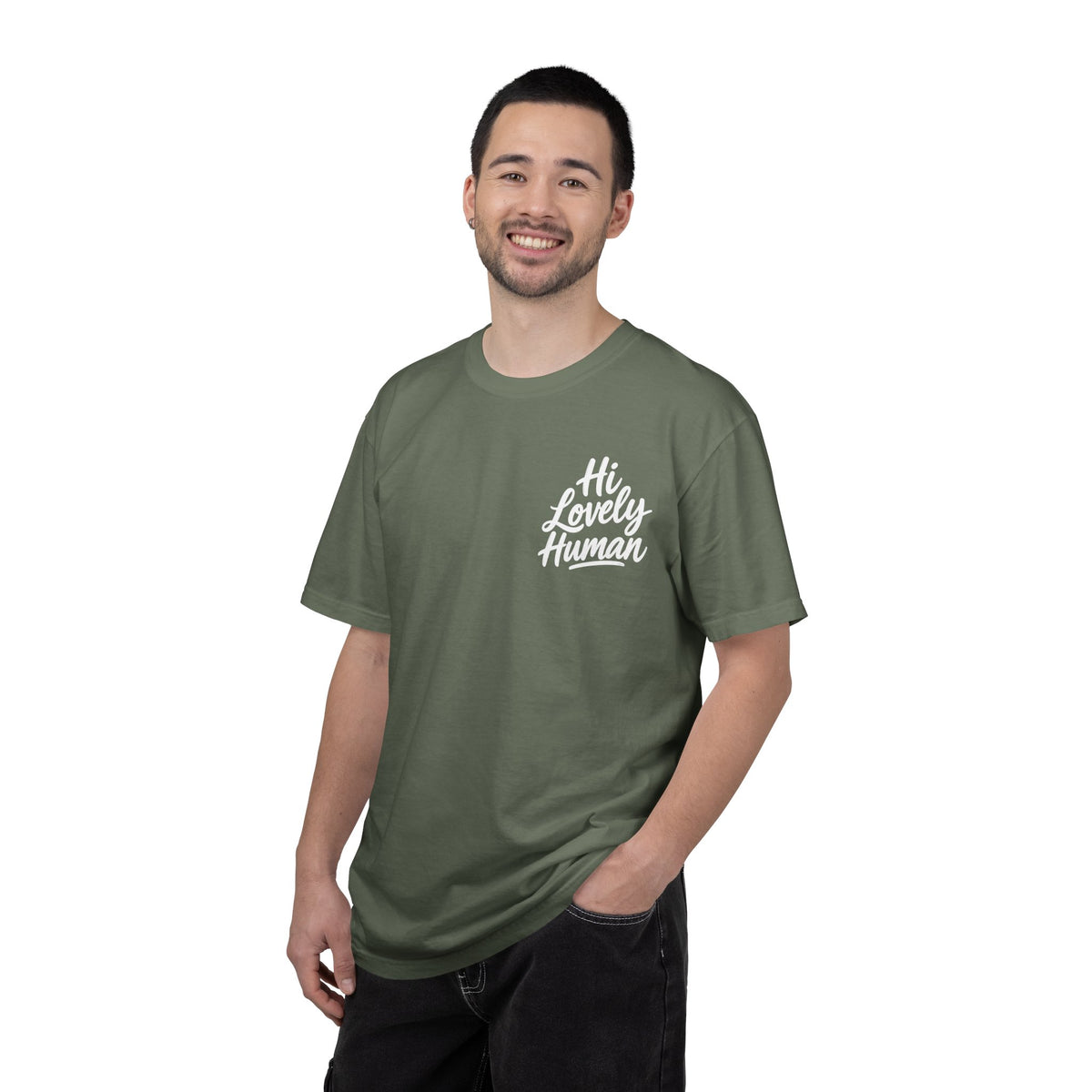 Hi Lovely Human — Inspirational Garment-Dyed Adult T-Shirt
