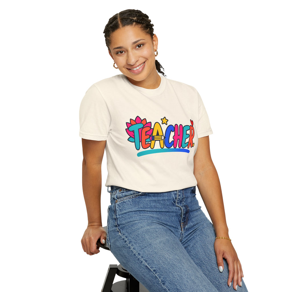 Colorful Teacher Comfort Colors® Heavyweight Tee 🍎✏️