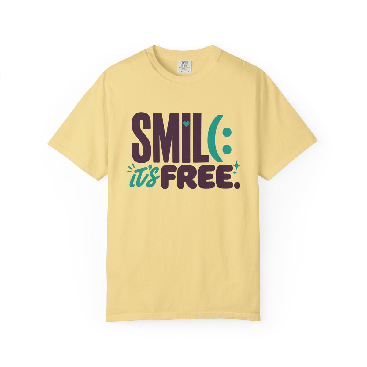 SMILE IT’S FREE! Garment-Dyed Graphic Tee
