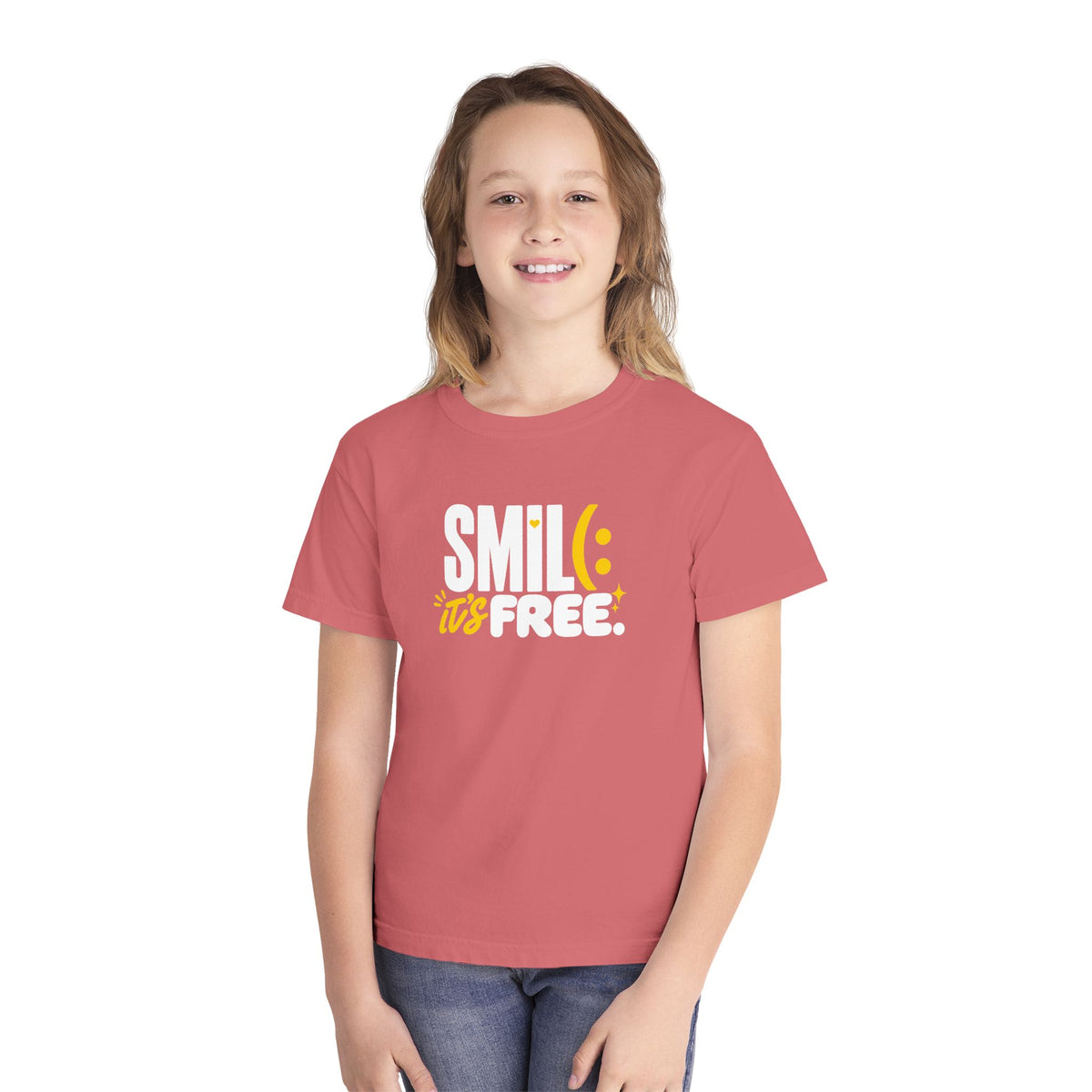 SMILE IT’S FREE! Youth Garment-Dyed Tee