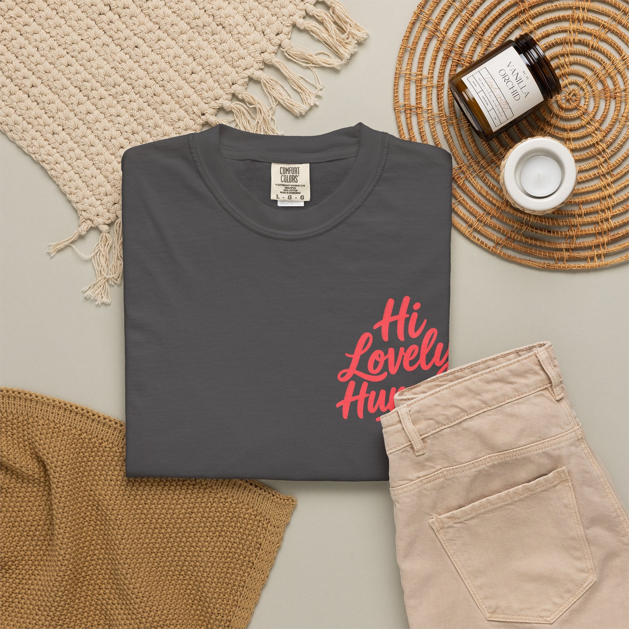 Hi Lovely Human Navy Garment-Dyed Comfort Colors® T-Shirt
