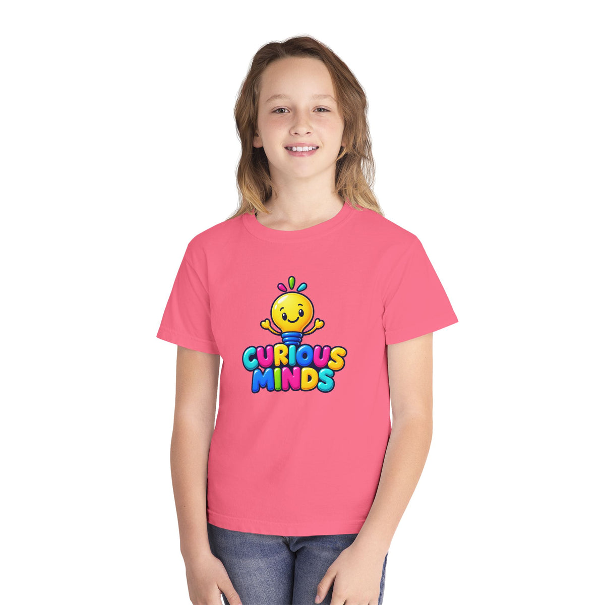 💡 Curious Minds Kids Tee Colorful Happy Character