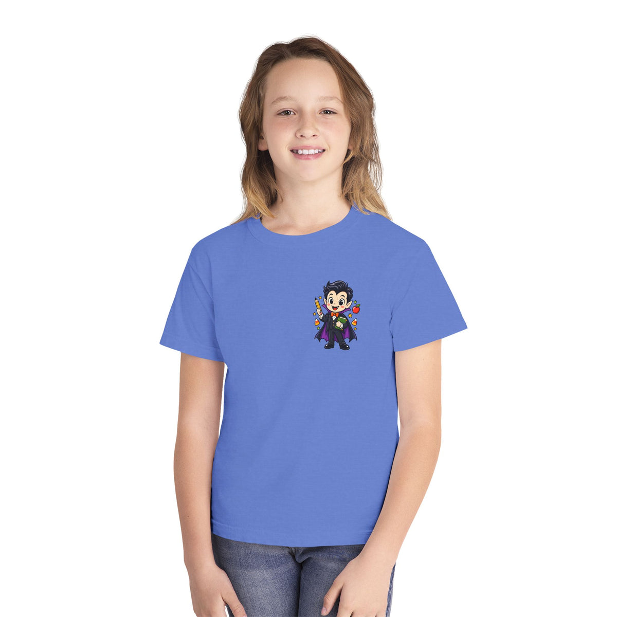 Vampire Trick-or-Treat Kids Tee — Cute Cartoon Vampire Halloween Shirt