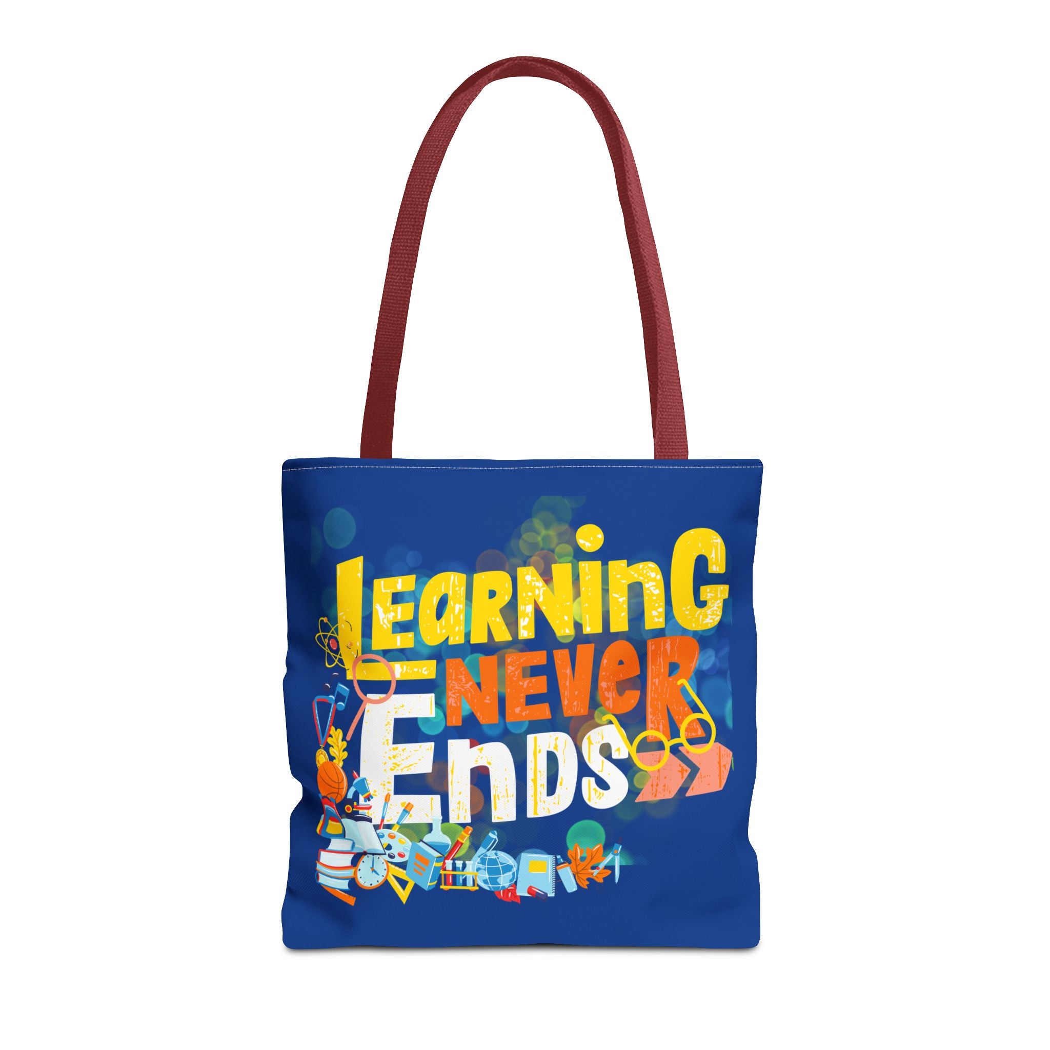 Learning Never Ends - Great Things Await Tote Bag (AOP)