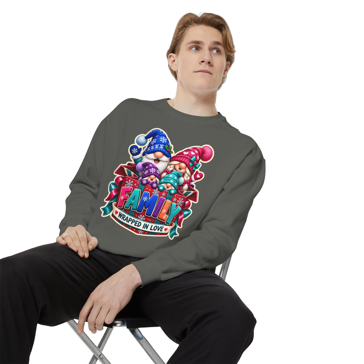 Family Wrapped in Gnome Love Christmas Sweatshirt