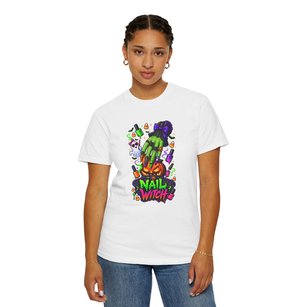 Nail Witch Halloween Tee – Adult Unisex Nail Tech & Beauty Salon Shirt