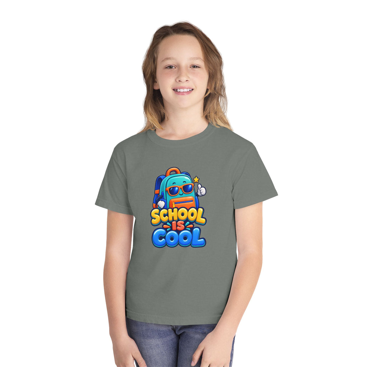 🎒 School Is Cool Backpack Cartoon Kids Tee