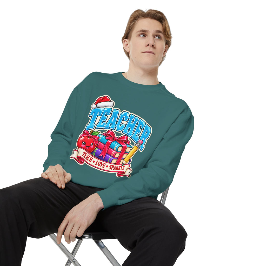 Teach • Love • Sparkle Christmas Teacher Sweatshirt
