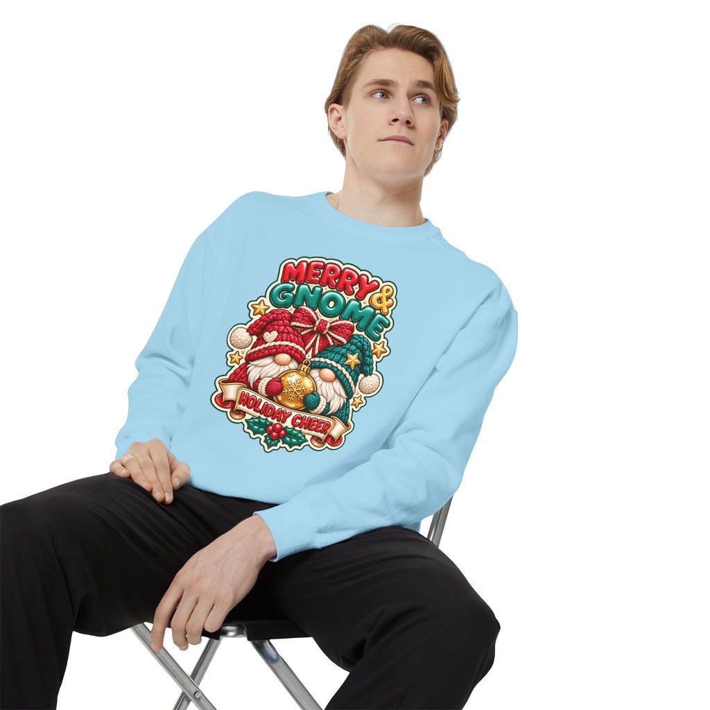 Merry and Gnome Holiday Cheer Sweatshirt — Cute Christmas Design