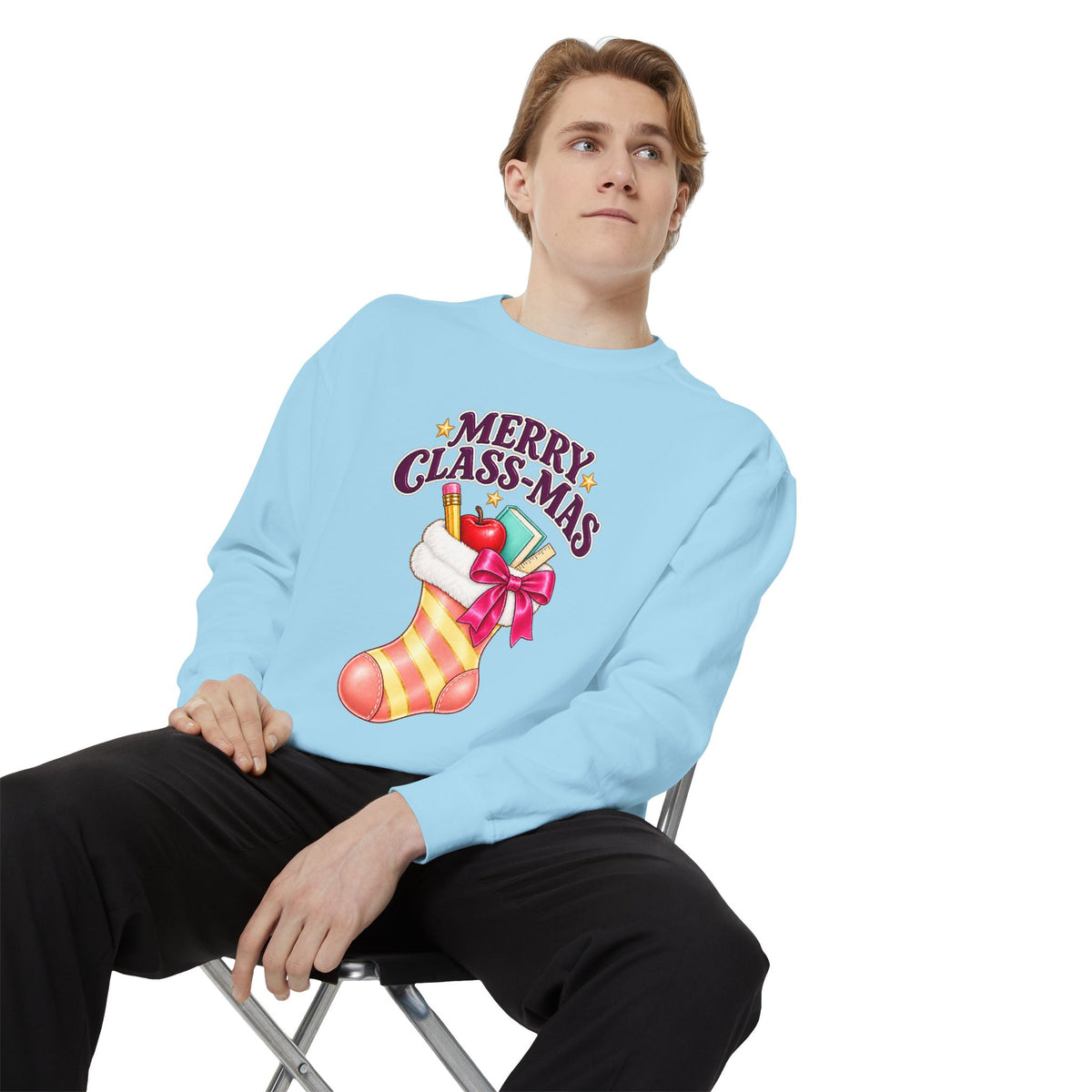 Merry Class-mas Sweatshirt – Cute Christmas Stocking Teacher Holiday Sweater