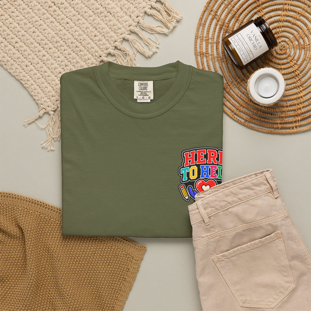 Here to Help School Support Staff Comfort Colors® Tee 🍎✏️