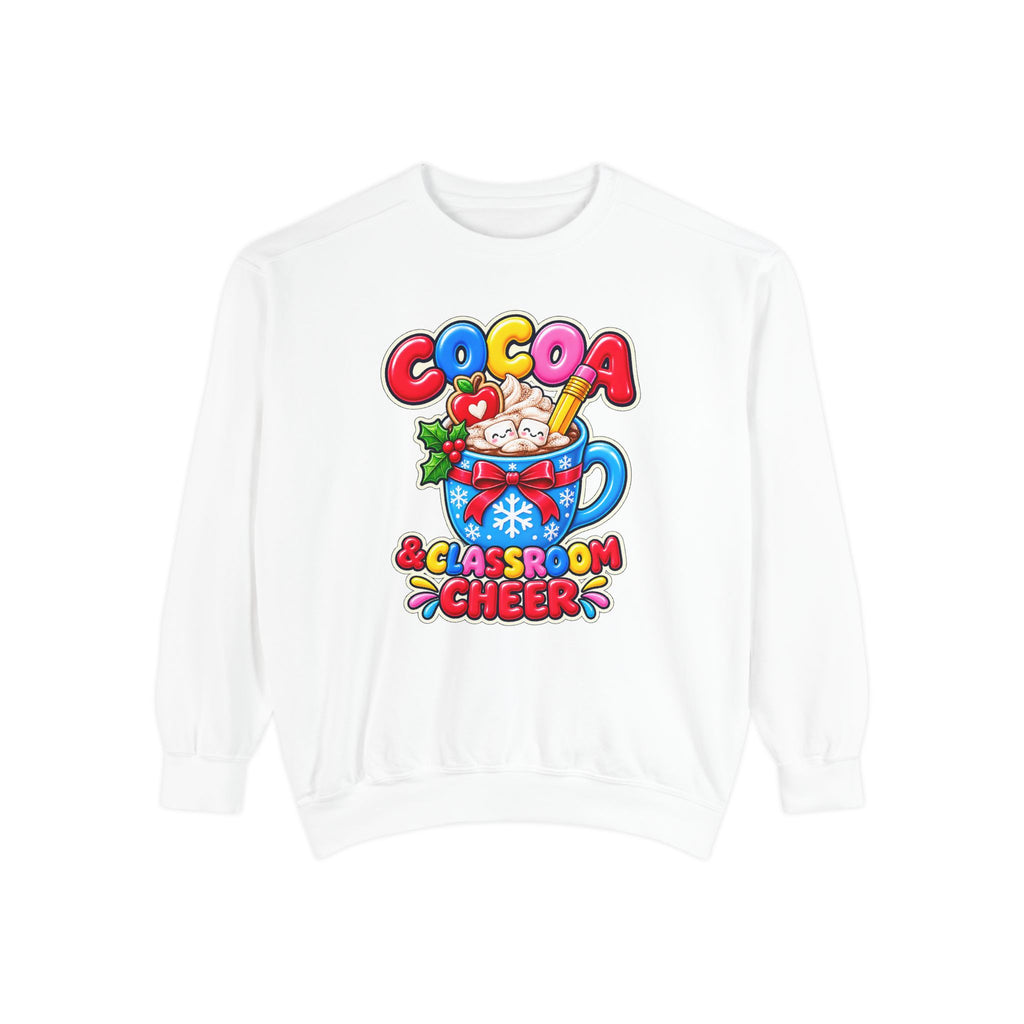 Cocoa and Classroom Cheer Christmas Sweatshirt ☕🍎❄️