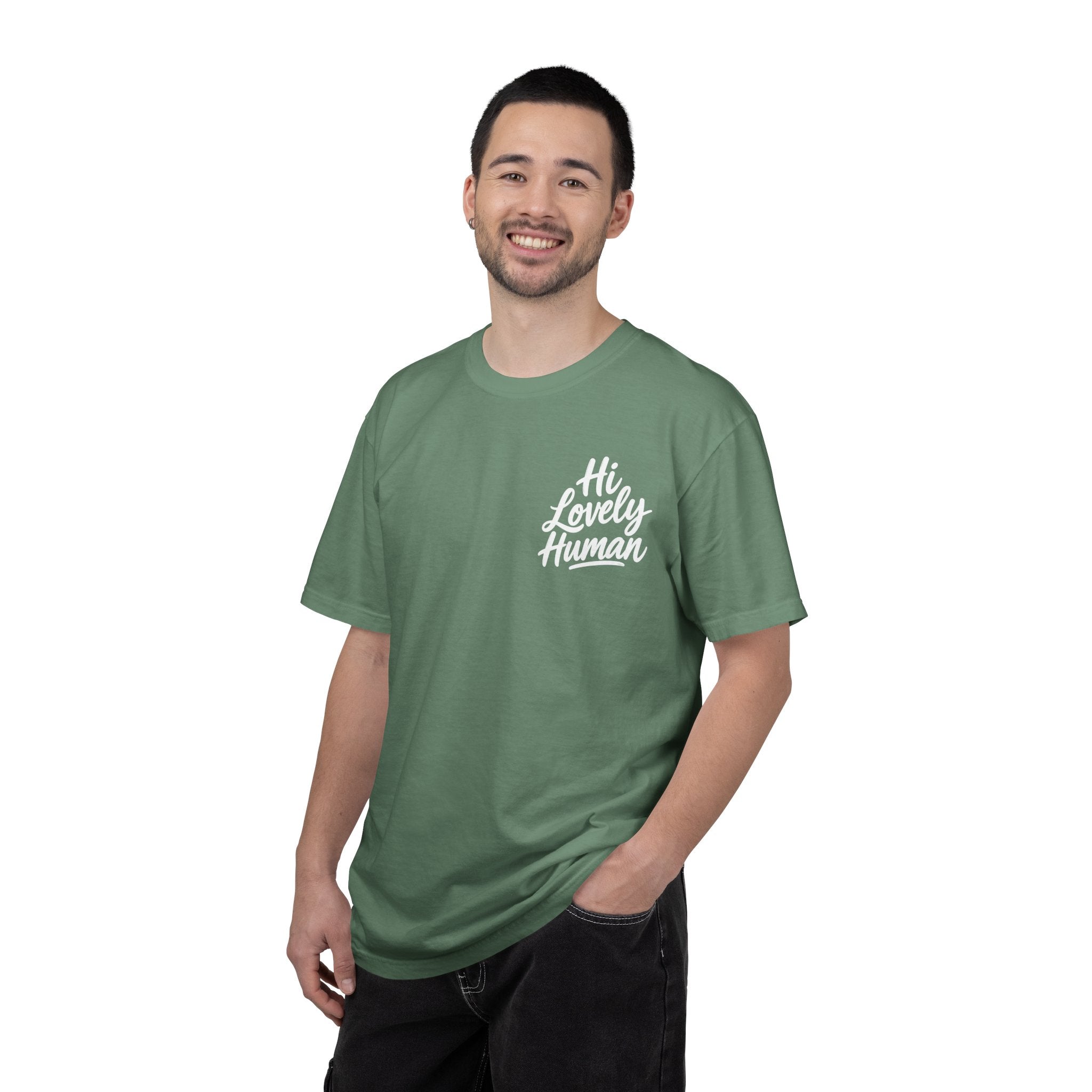 Hi Lovely Human — Inspirational Garment-Dyed Adult T-Shirt
