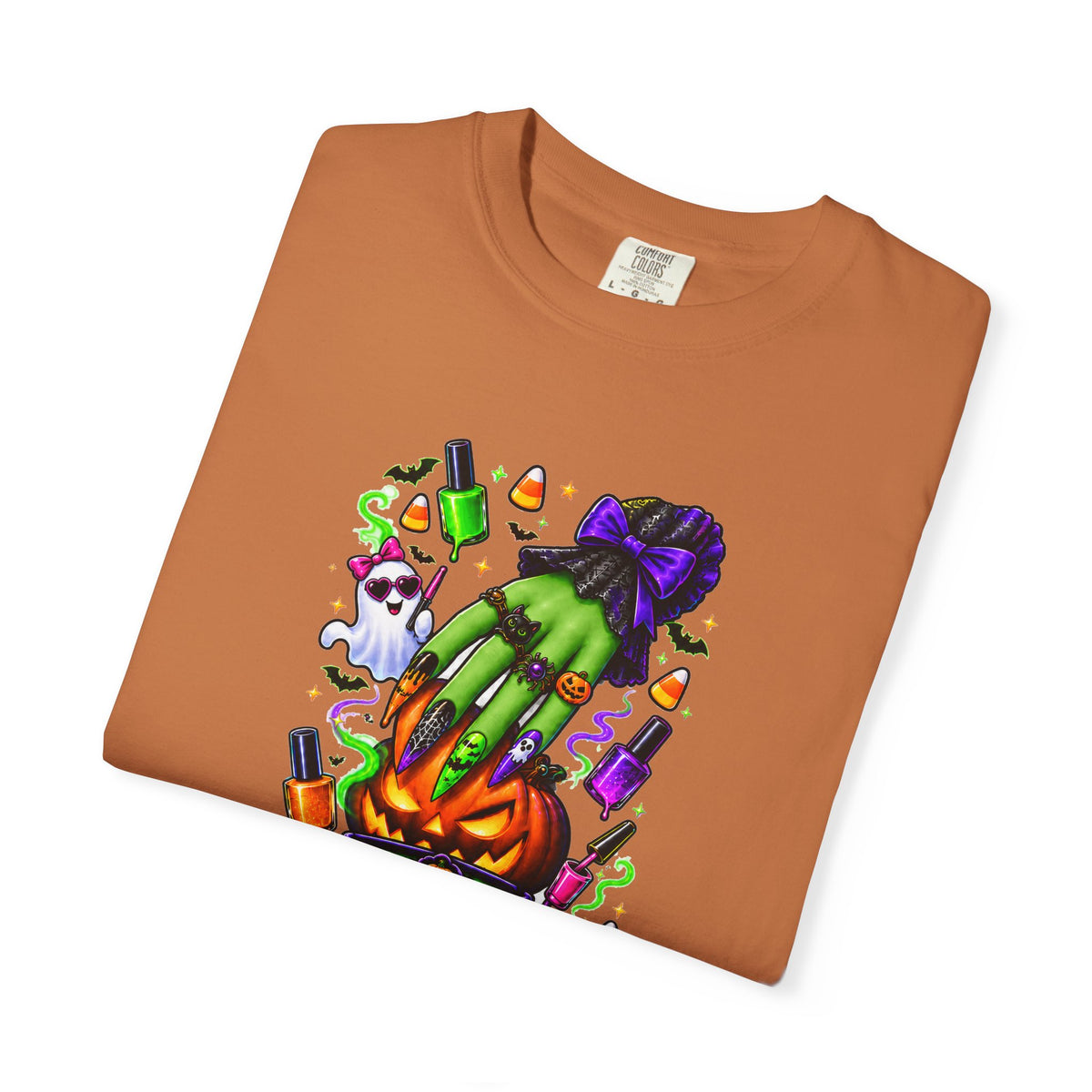 Nail Witch Halloween Tee – Adult Unisex Nail Tech & Beauty Salon Shirt