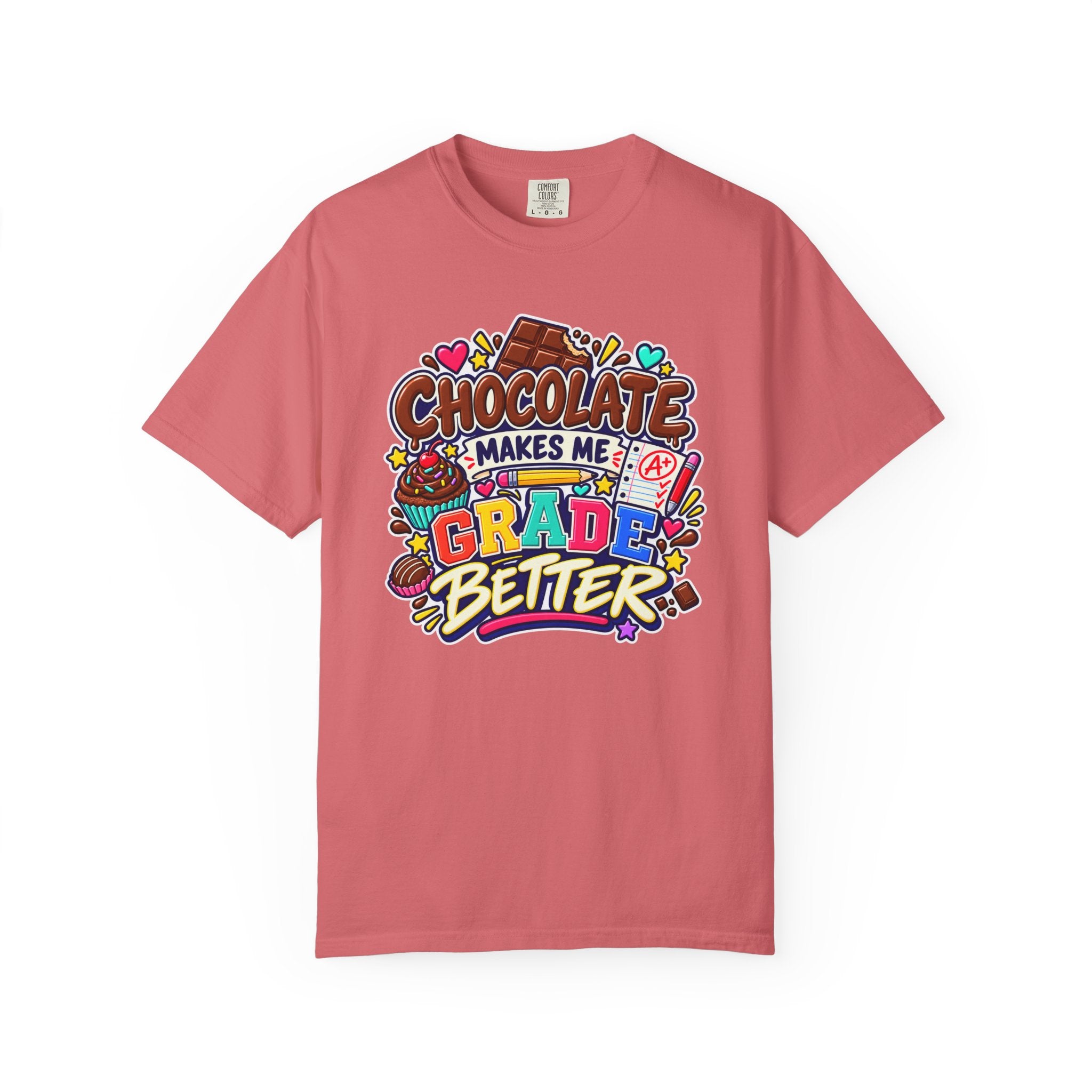 Chocolate Makes Me Grade Better Heavyweight Tee 🍫📚✏️