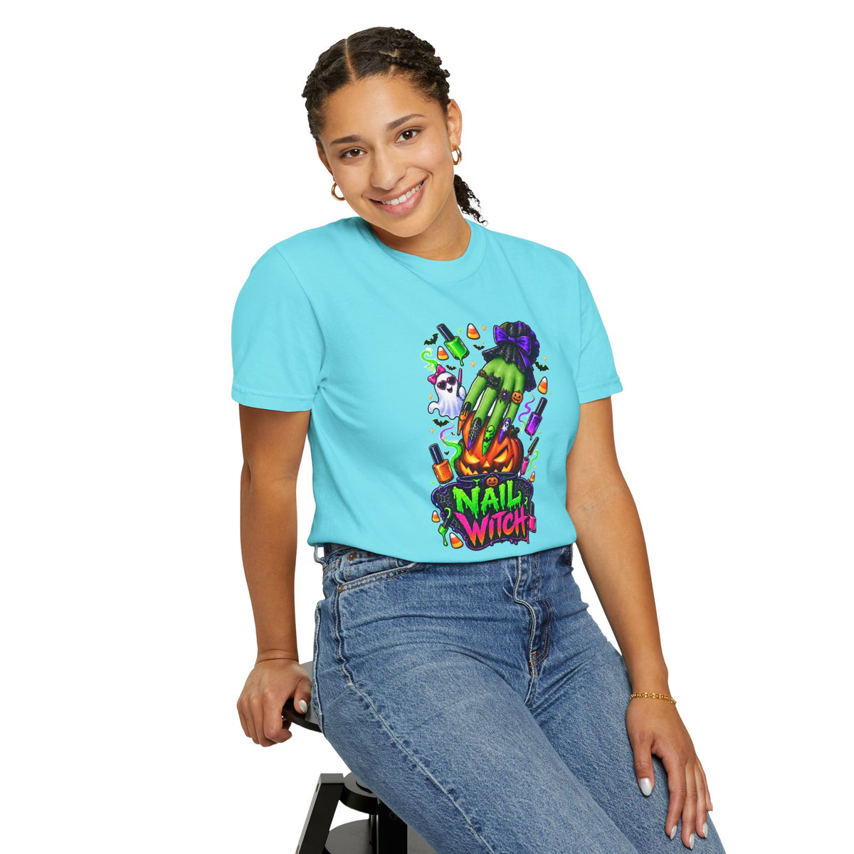 Nail Witch Halloween Tee – Adult Unisex Nail Tech & Beauty Salon Shirt